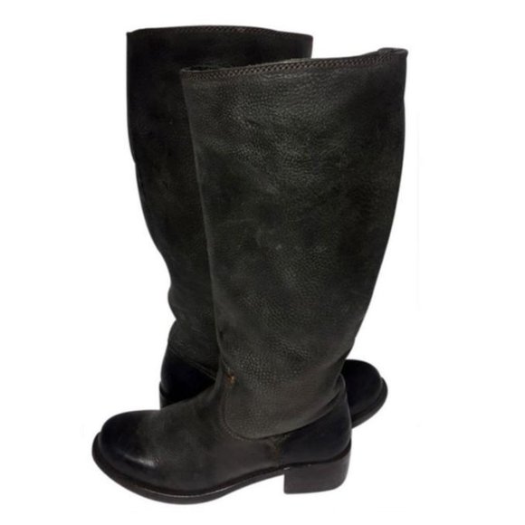 Frye 76555 Elena Pull On Black Riding Biking Motorcycle Boots Women's Size 6